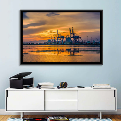 Djibouti Harbor at Sunset Wall Art