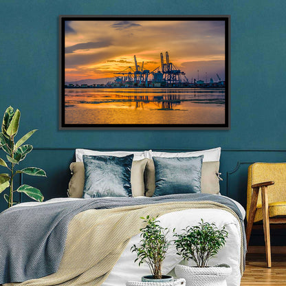 Djibouti Harbor at Sunset Wall Art