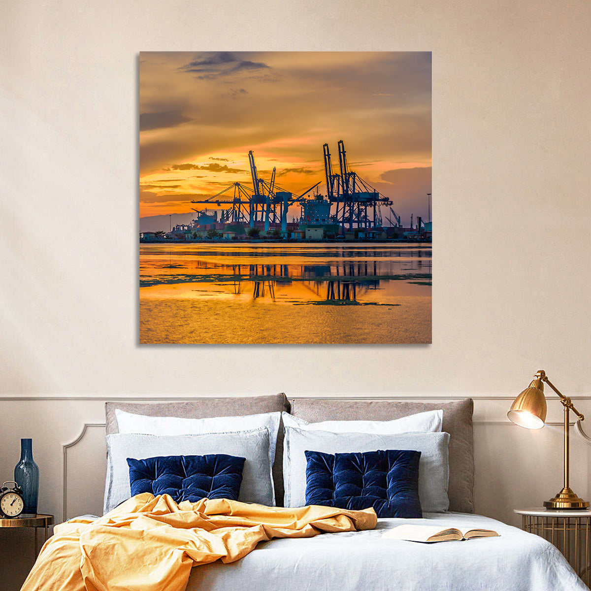 Djibouti Harbor at Sunset Wall Art