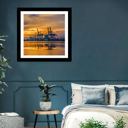 Djibouti Harbor at Sunset Wall Art