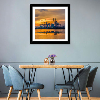 Djibouti Harbor at Sunset Wall Art