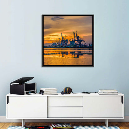 Djibouti Harbor at Sunset Wall Art
