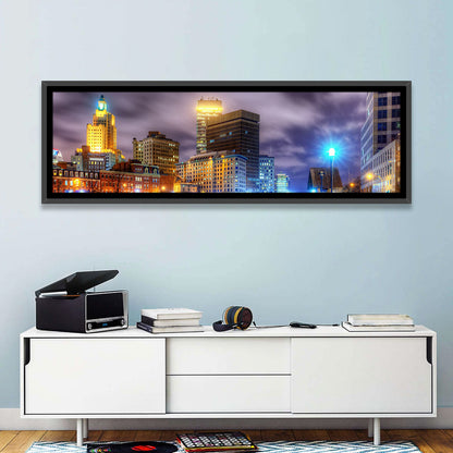 Providence River Night Skyline Wall Art