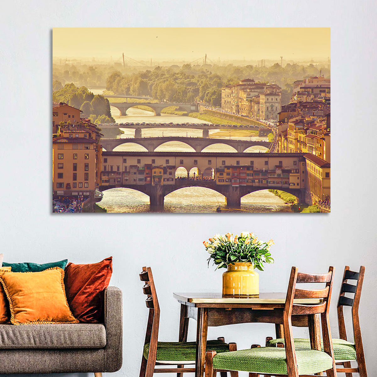 Ponte Vecchio at Golden Hour Wall Art