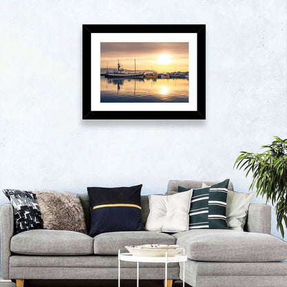 Husavik Harbor at Golden Hour Wall Art