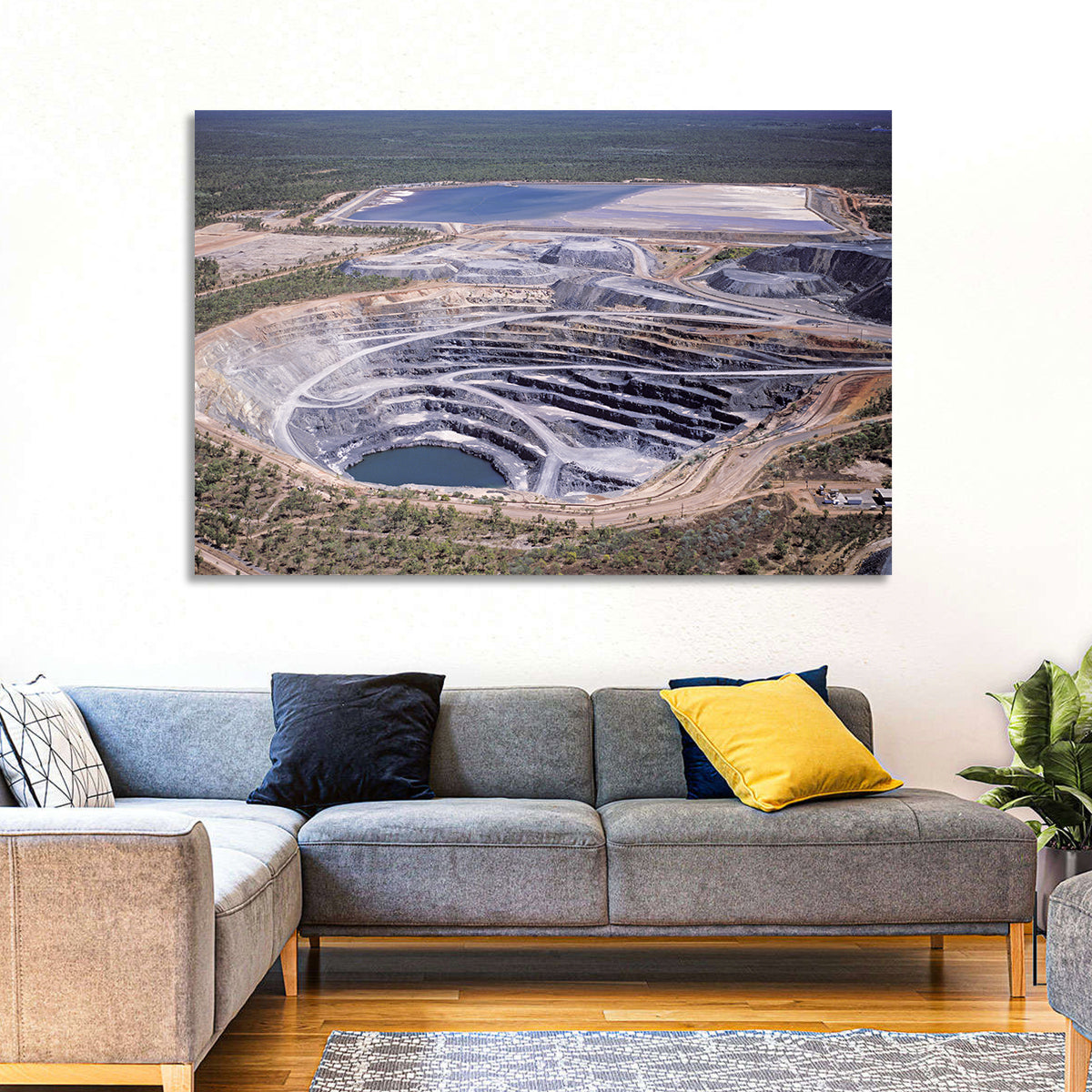 Aerial Open Pit Uranium Mine Wall Art