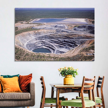 Aerial Open Pit Uranium Mine Wall Art