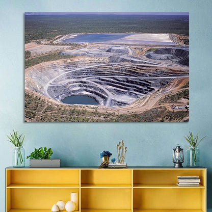 Aerial Open Pit Uranium Mine Wall Art