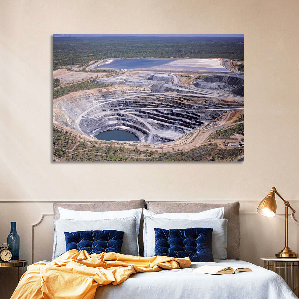 Aerial Open Pit Uranium Mine Wall Art