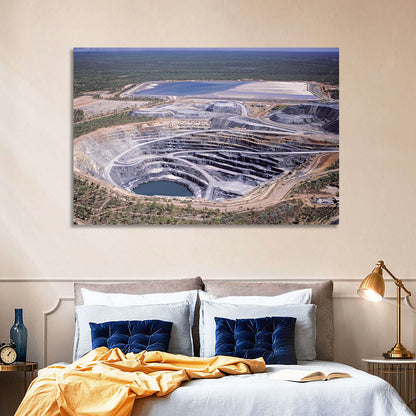 Aerial Open Pit Uranium Mine Wall Art