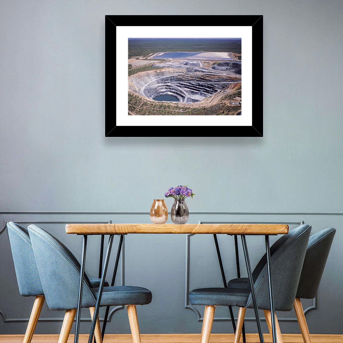 Aerial Open Pit Uranium Mine Wall Art