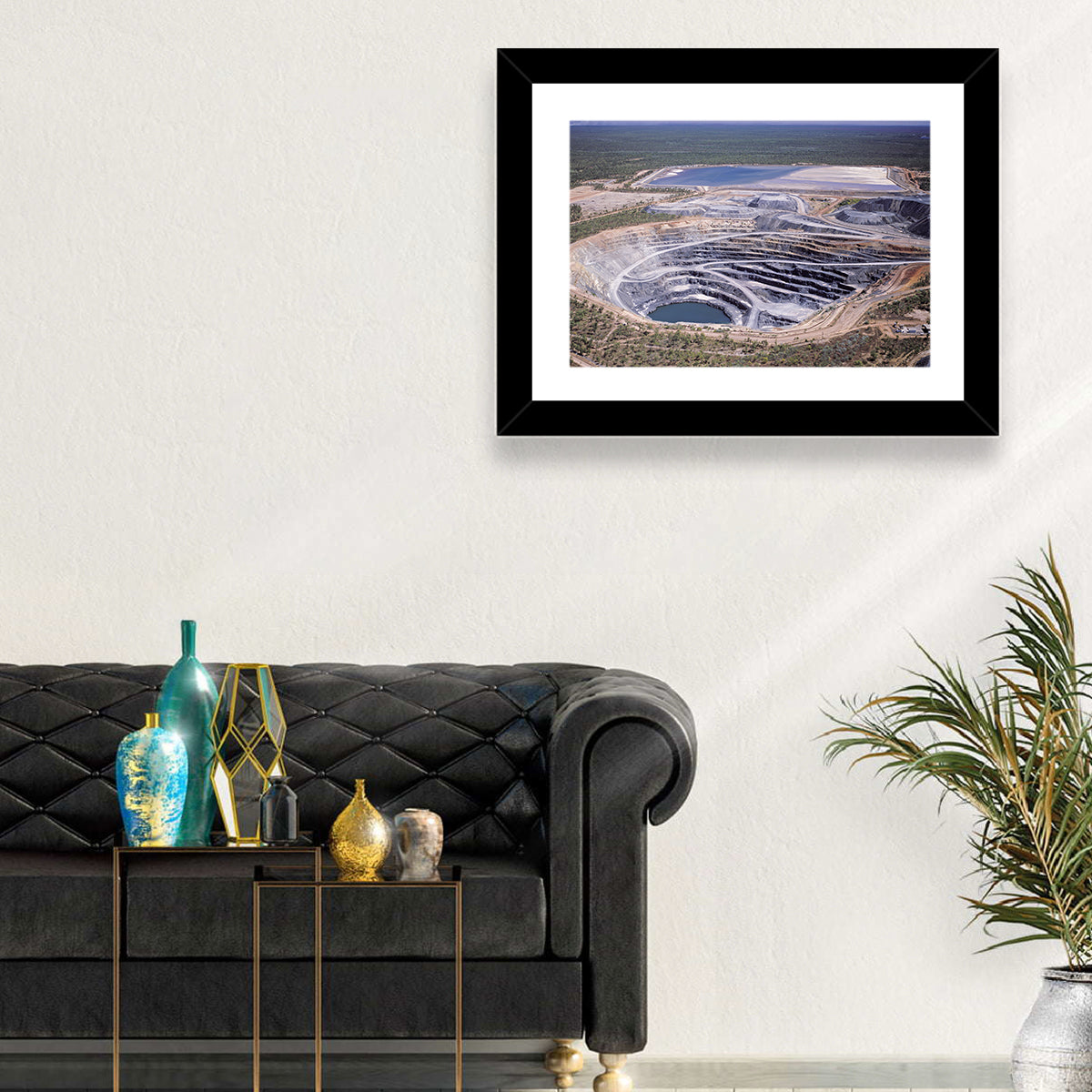 Aerial Open Pit Uranium Mine Wall Art