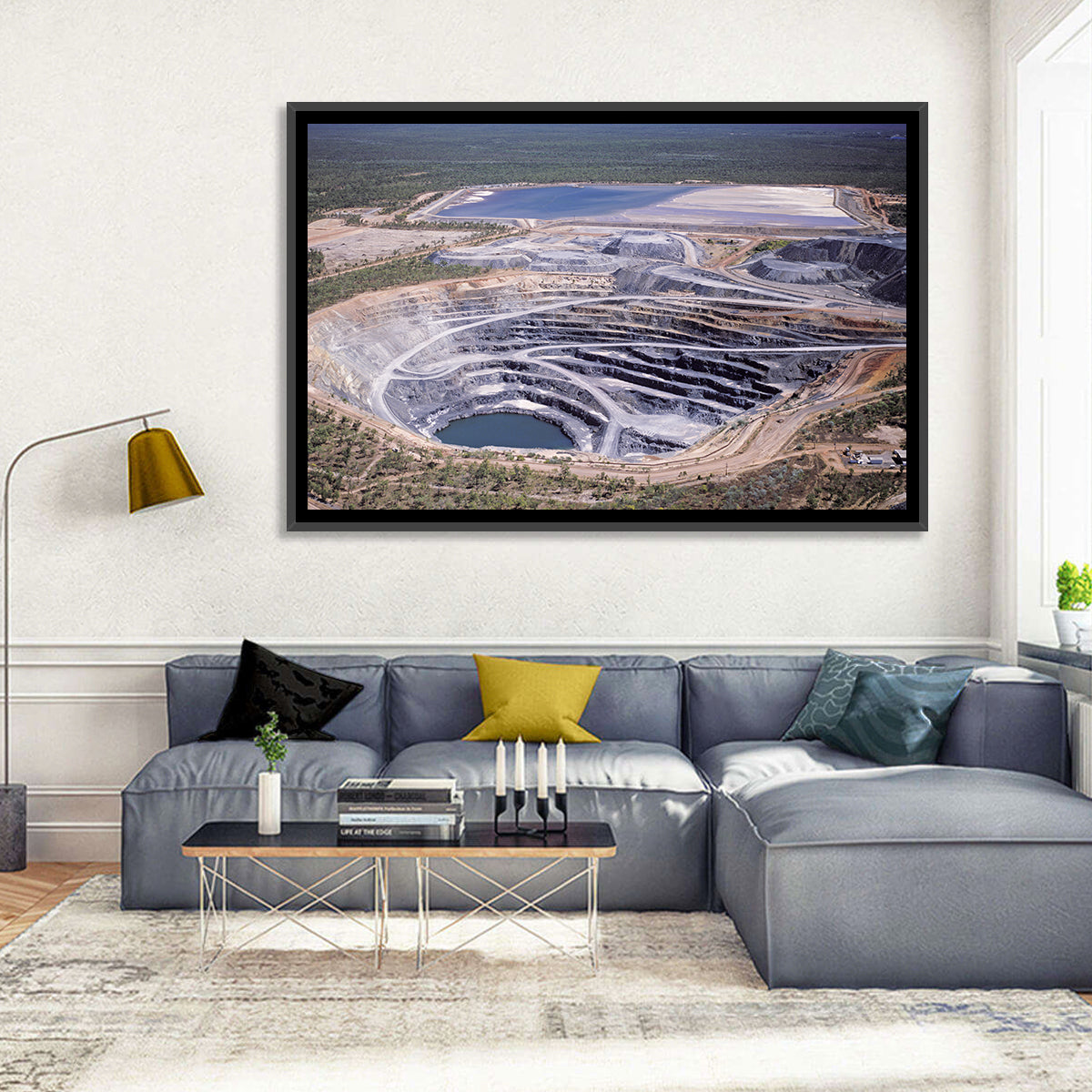 Aerial Open Pit Uranium Mine Wall Art