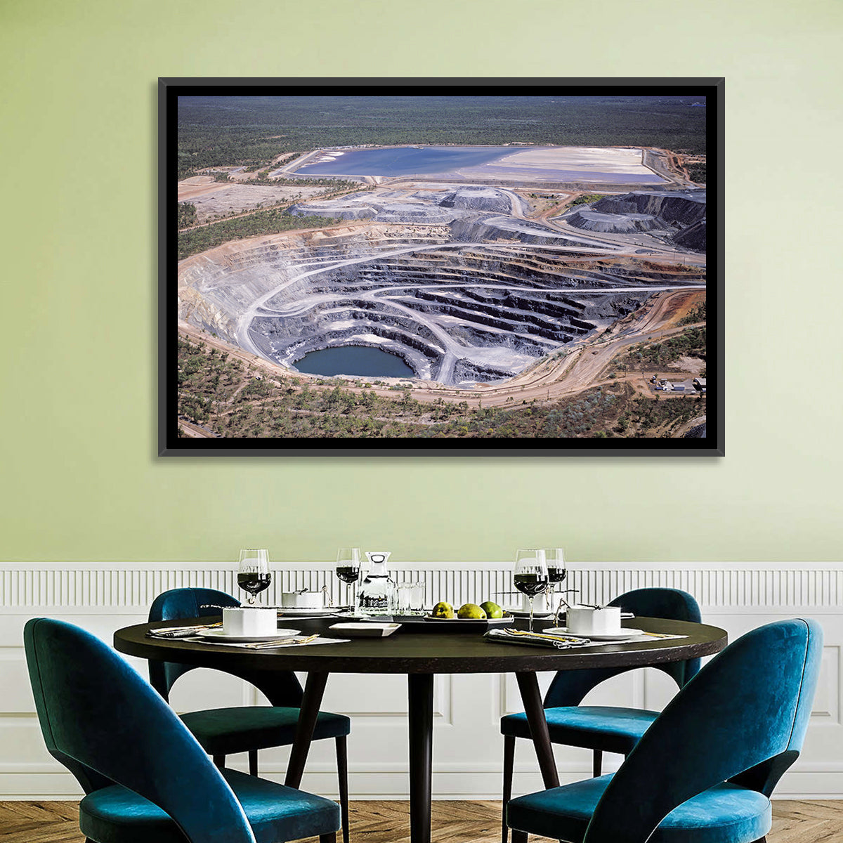 Aerial Open Pit Uranium Mine Wall Art