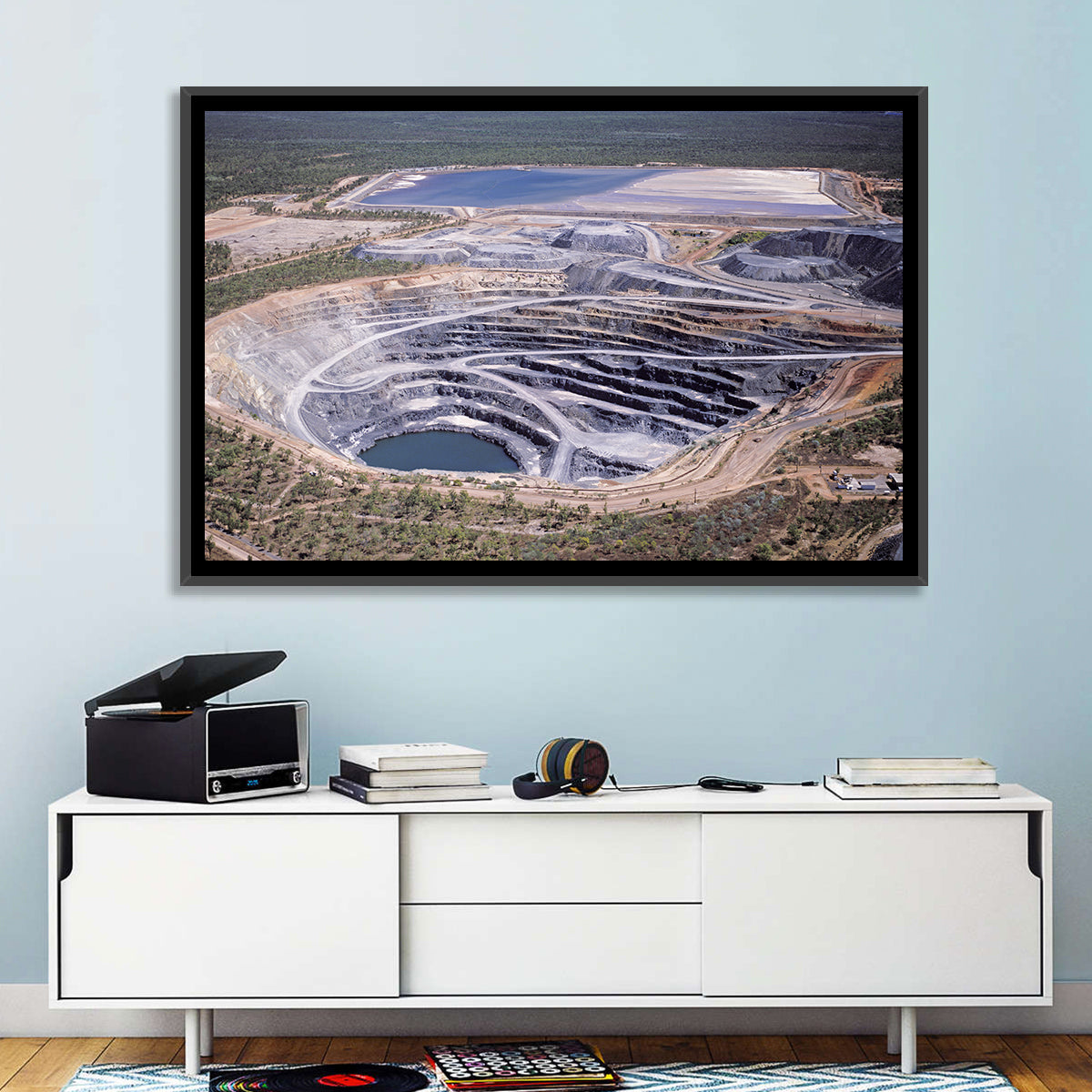 Aerial Open Pit Uranium Mine Wall Art