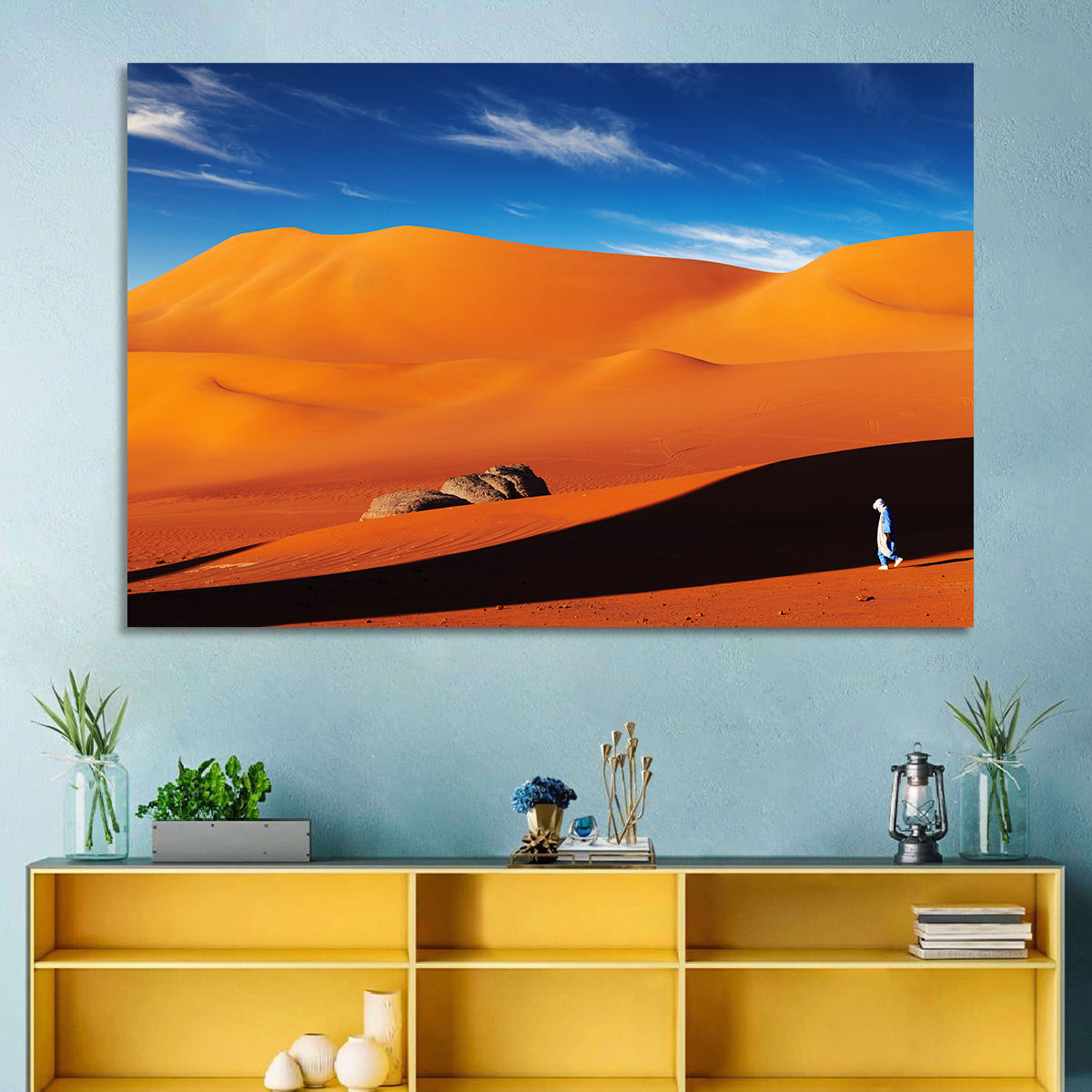 Solitary Figure on Sahara Dunes Wall Art