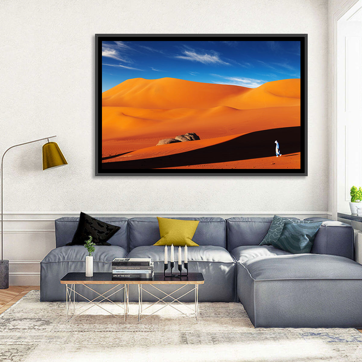 Solitary Figure on Sahara Dunes Wall Art