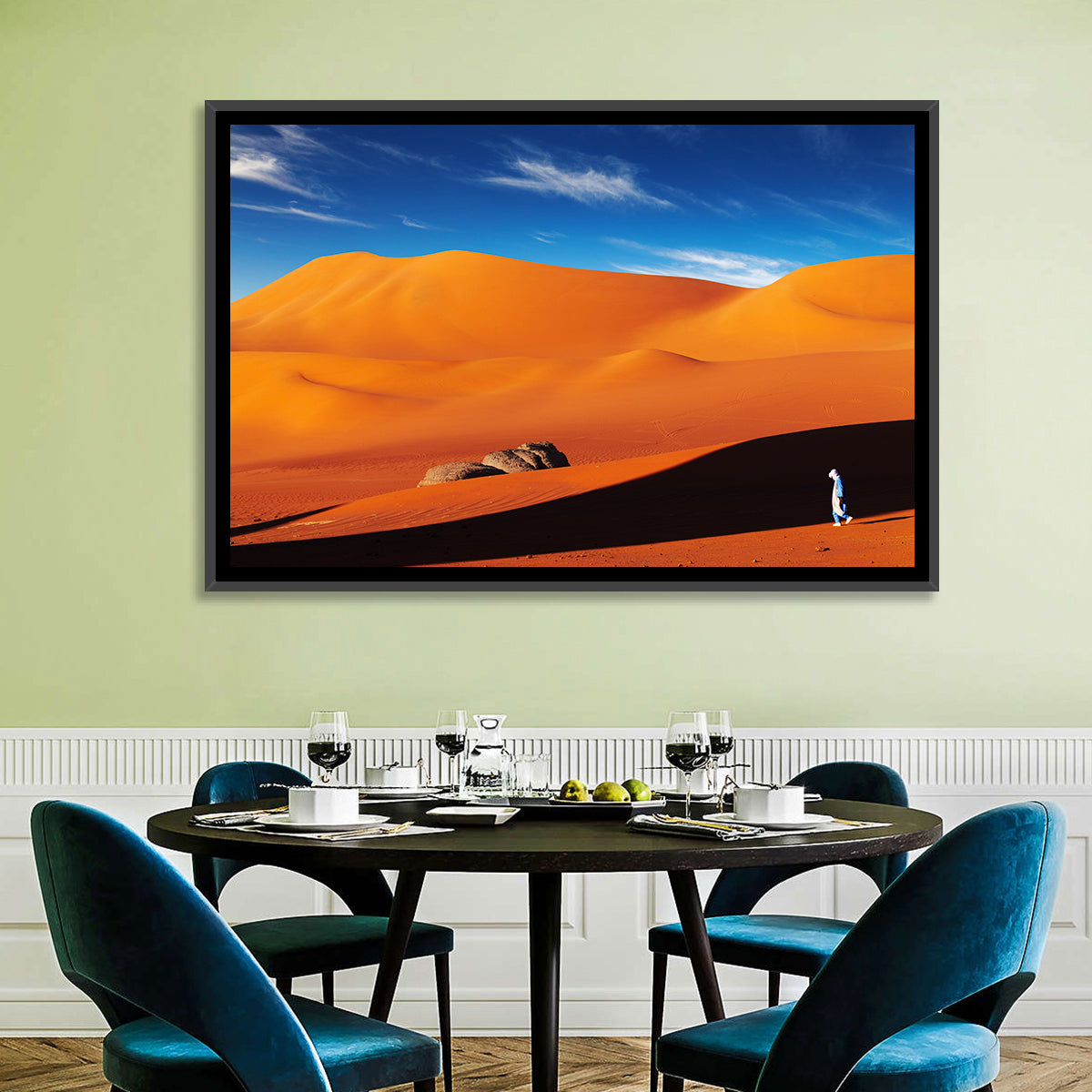 Solitary Figure on Sahara Dunes Wall Art