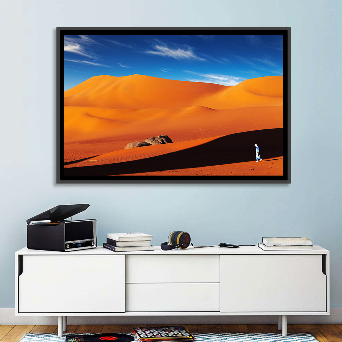 Solitary Figure on Sahara Dunes Wall Art