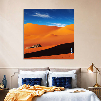 Solitary Figure on Sahara Dunes Wall Art