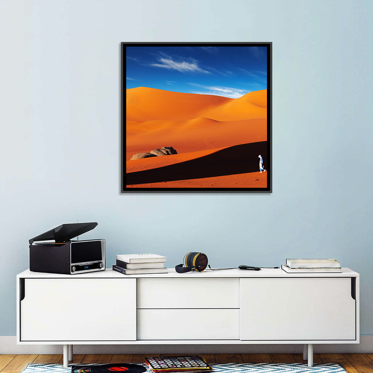 Solitary Figure on Sahara Dunes Wall Art