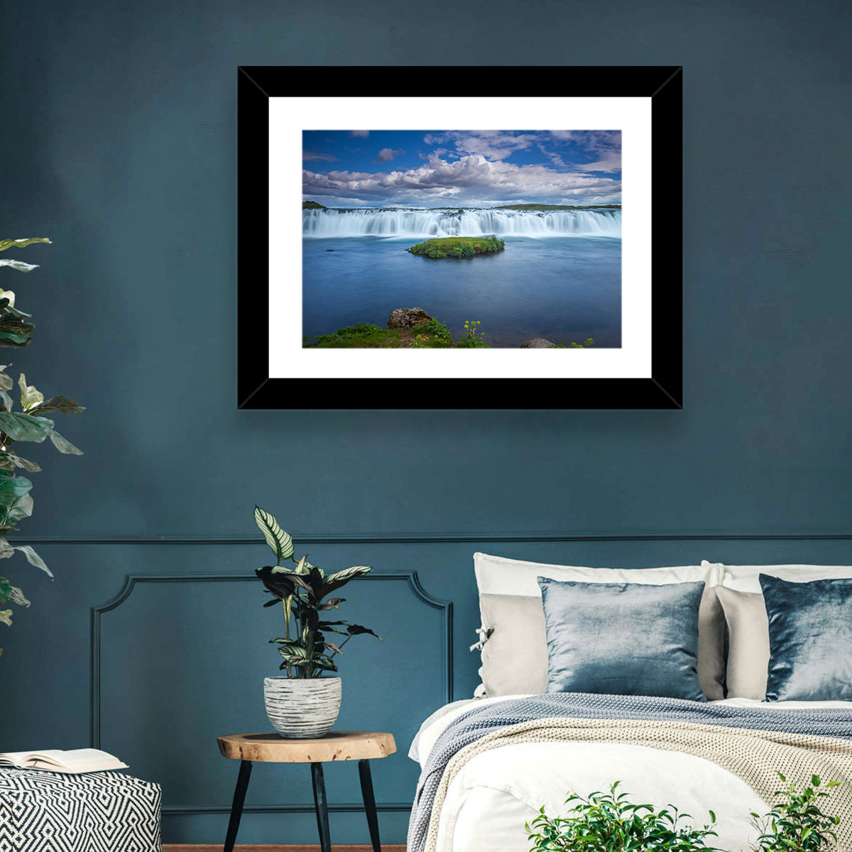 Faxi Waterfall Long Exposure Wall Art in a room, landscape