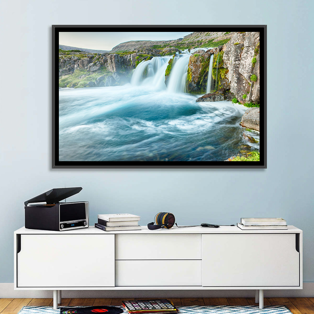 Dynjandi Waterfall Mist and Moss Wall Art