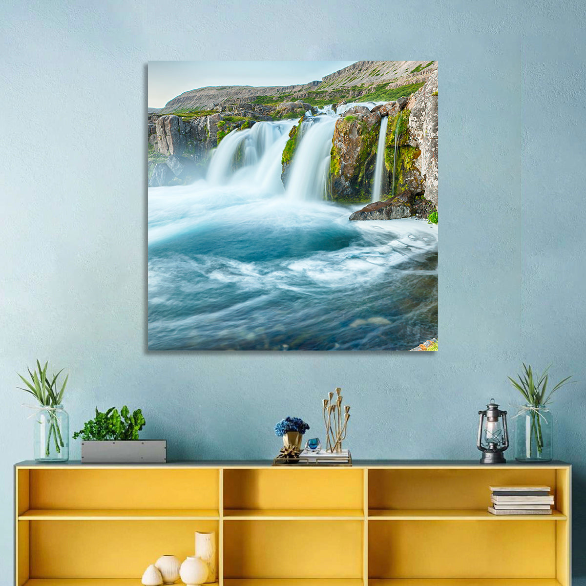 Dynjandi Waterfall Mist and Moss Wall Art