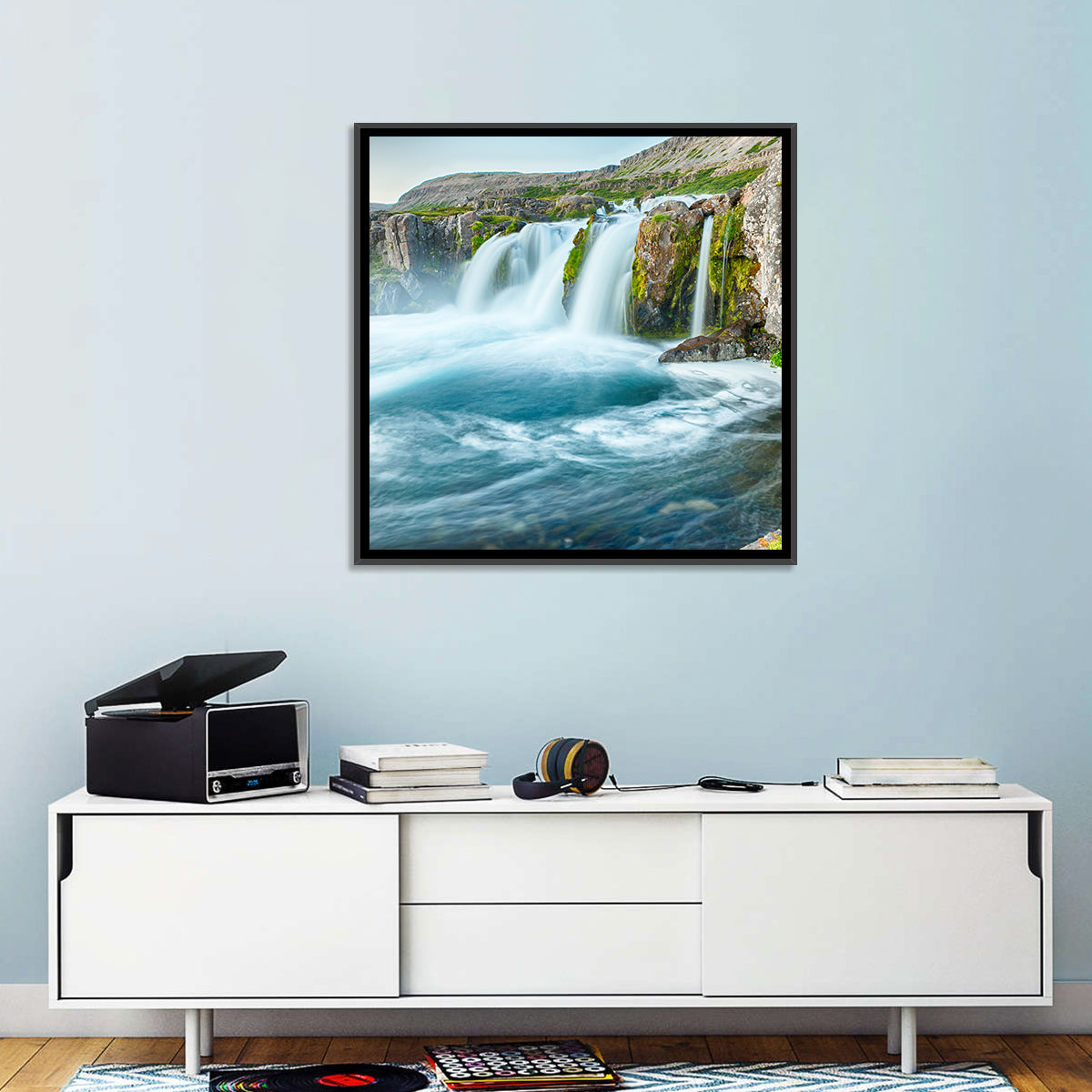 Dynjandi Waterfall Mist and Moss Wall Art
