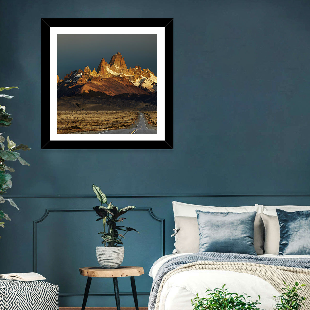Mount Fitz Roy Sunrise Wall Art in a room, landscape