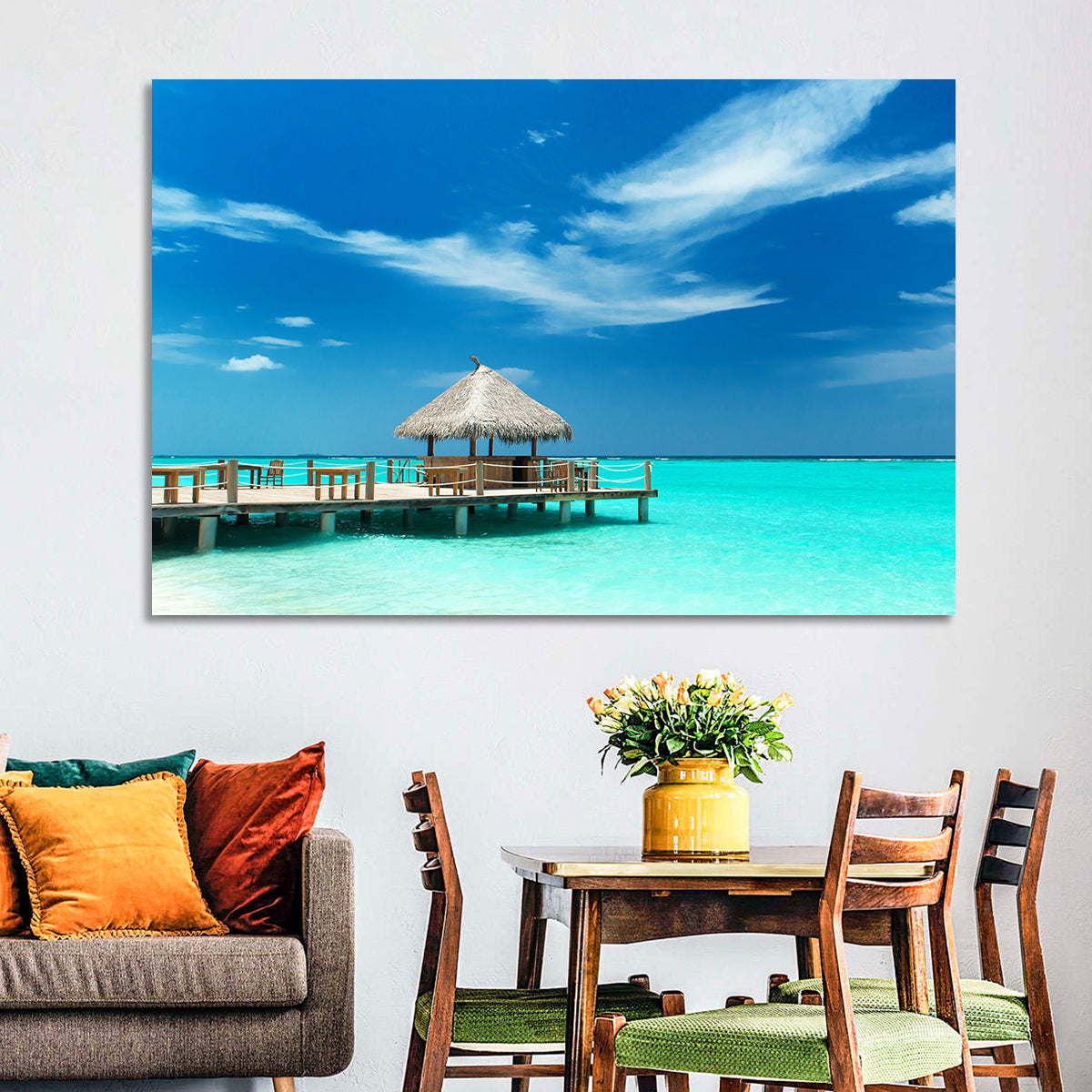 Thatched Beach Bar Pier Wall Art