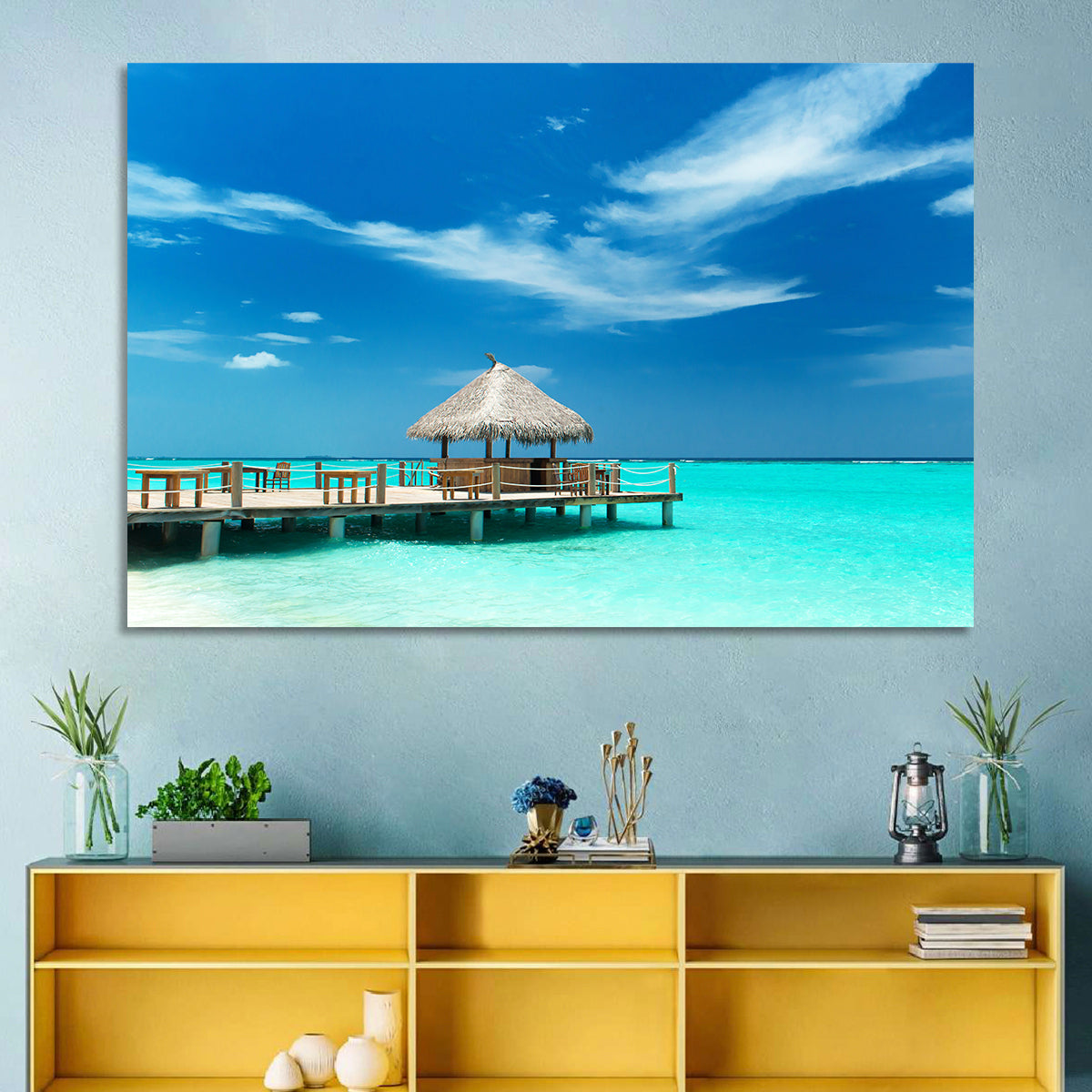 Thatched Beach Bar Pier Wall Art