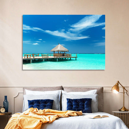 Thatched Beach Bar Pier Wall Art