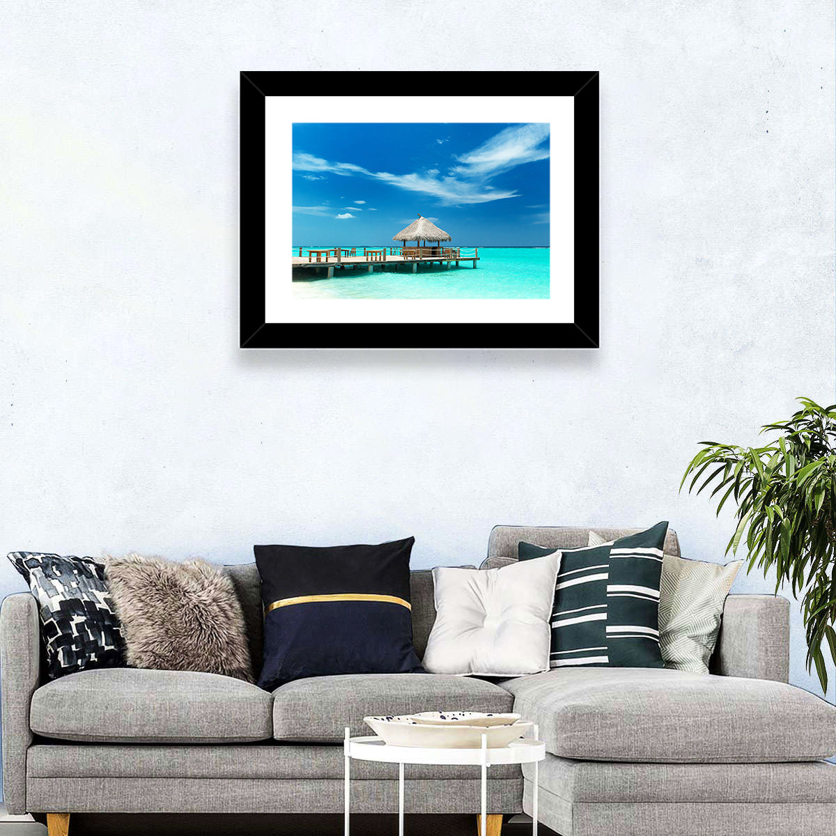 Thatched Beach Bar Pier Wall Art