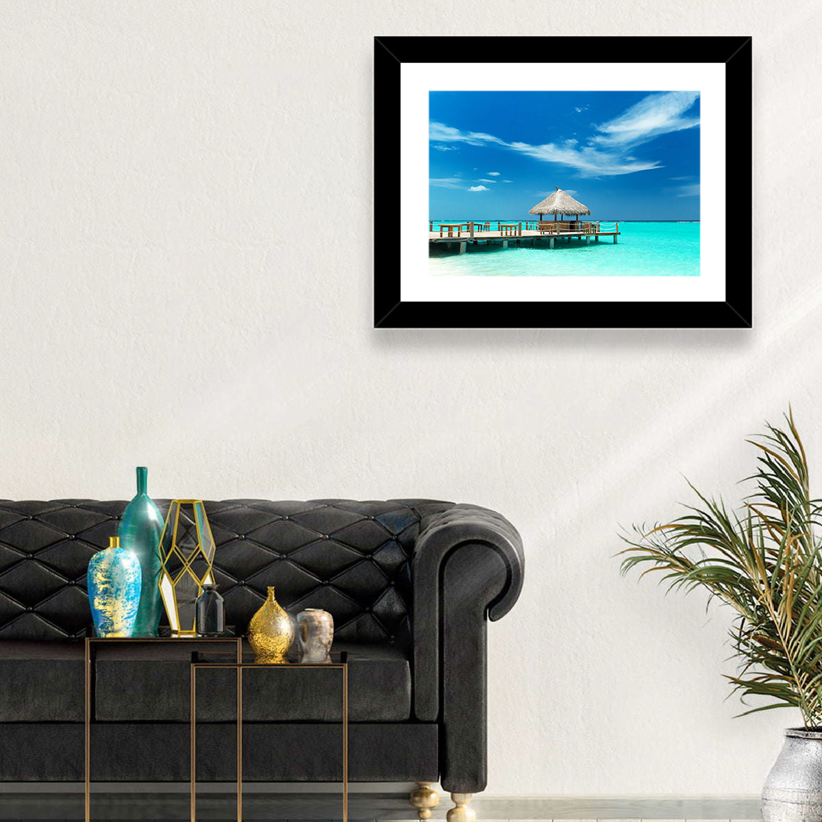 Thatched Beach Bar Pier Wall Art