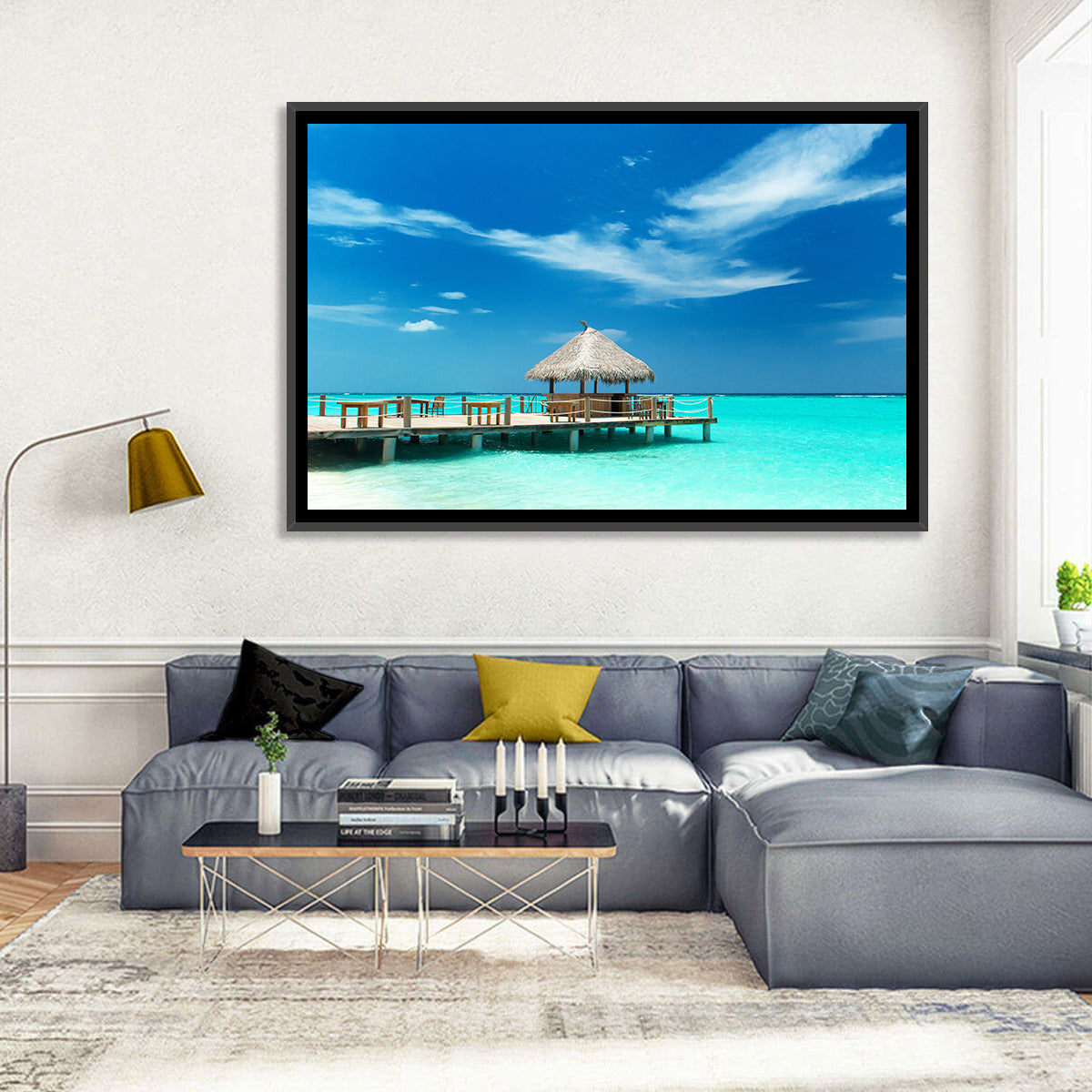 Thatched Beach Bar Pier Wall Art