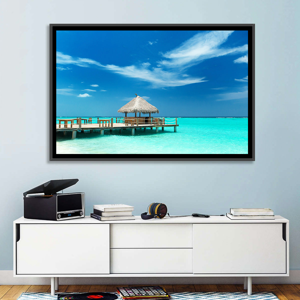 Thatched Beach Bar Pier Wall Art