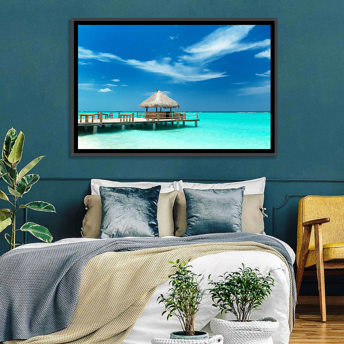 Thatched Beach Bar Pier Wall Art