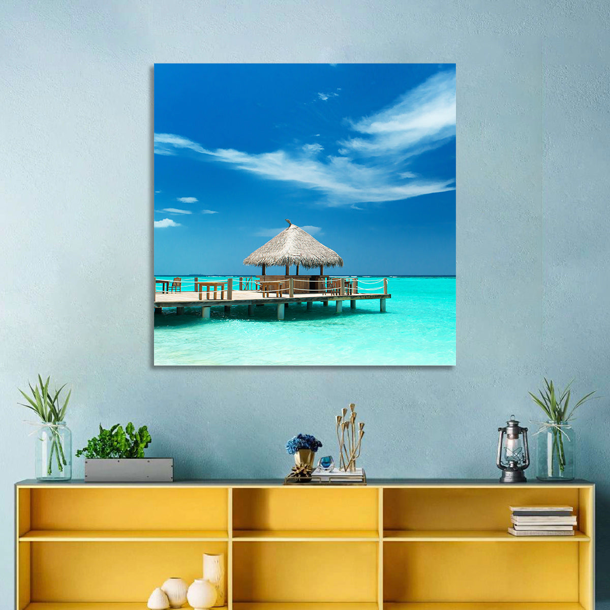 Thatched Beach Bar Pier Wall Art