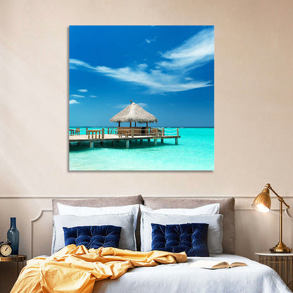 Thatched Beach Bar Pier Wall Art