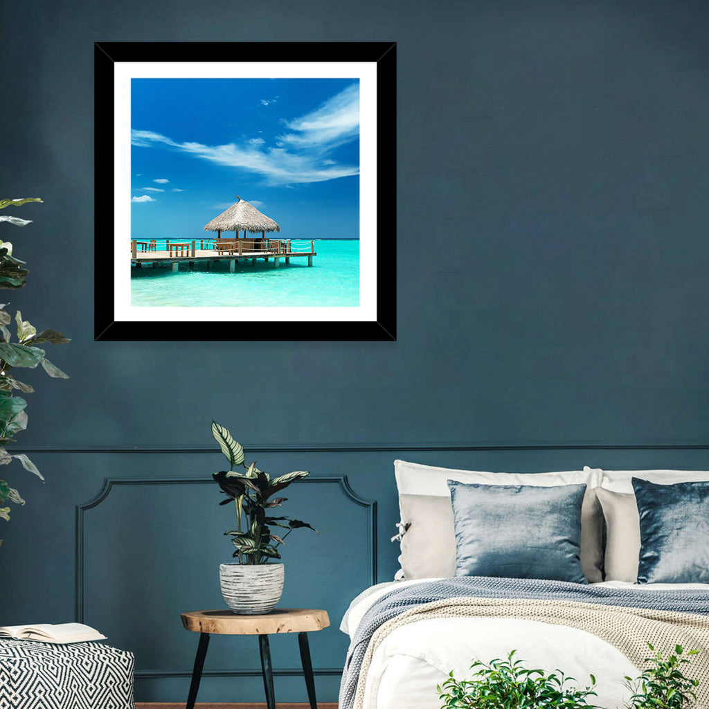 Thatched Beach Bar Pier Wall Art