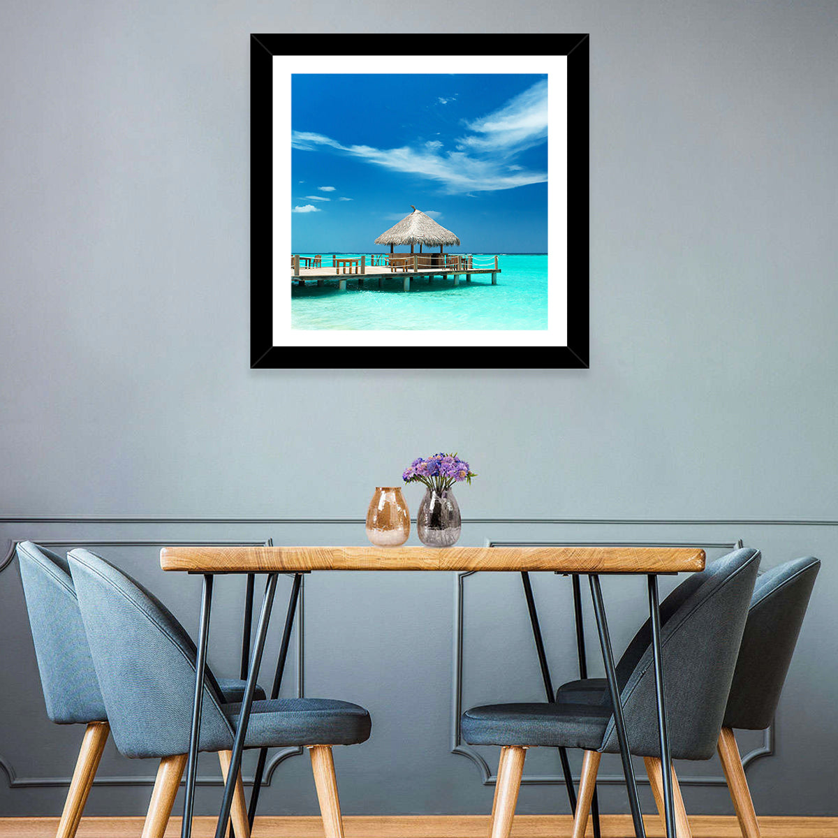 Thatched Beach Bar Pier Wall Art