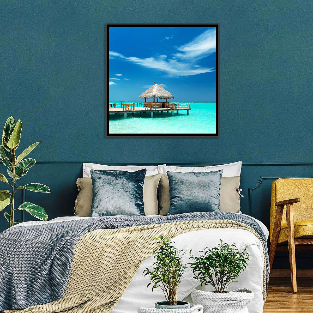 Thatched Beach Bar Pier Wall Art