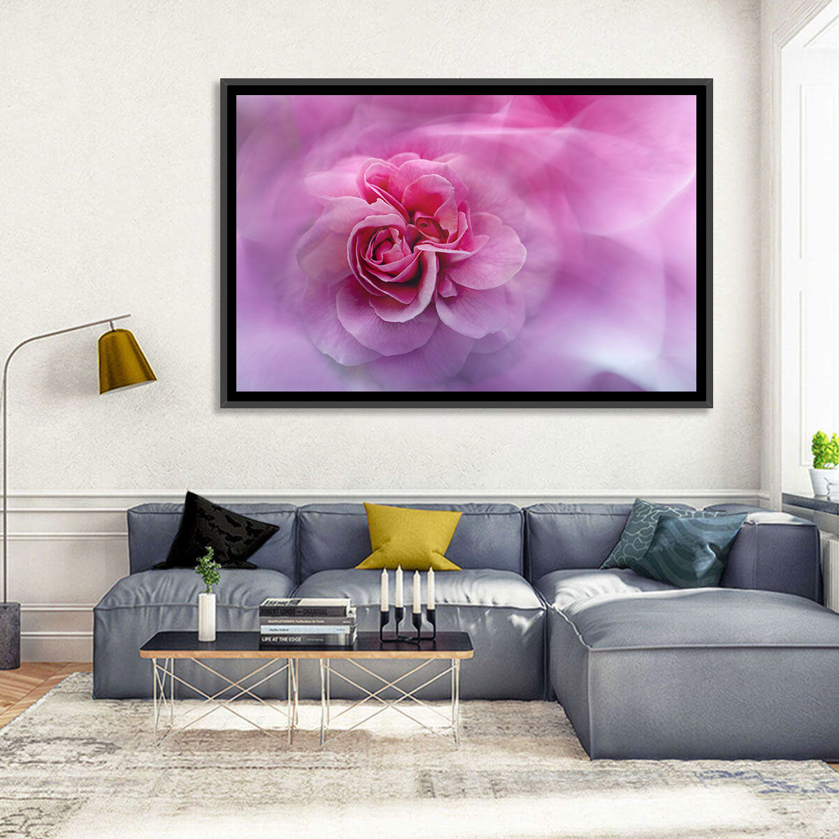 Ethereal Pink Rose Bloom Wall Art