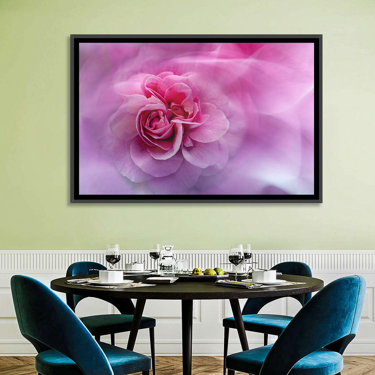 Ethereal Pink Rose Bloom Wall Art