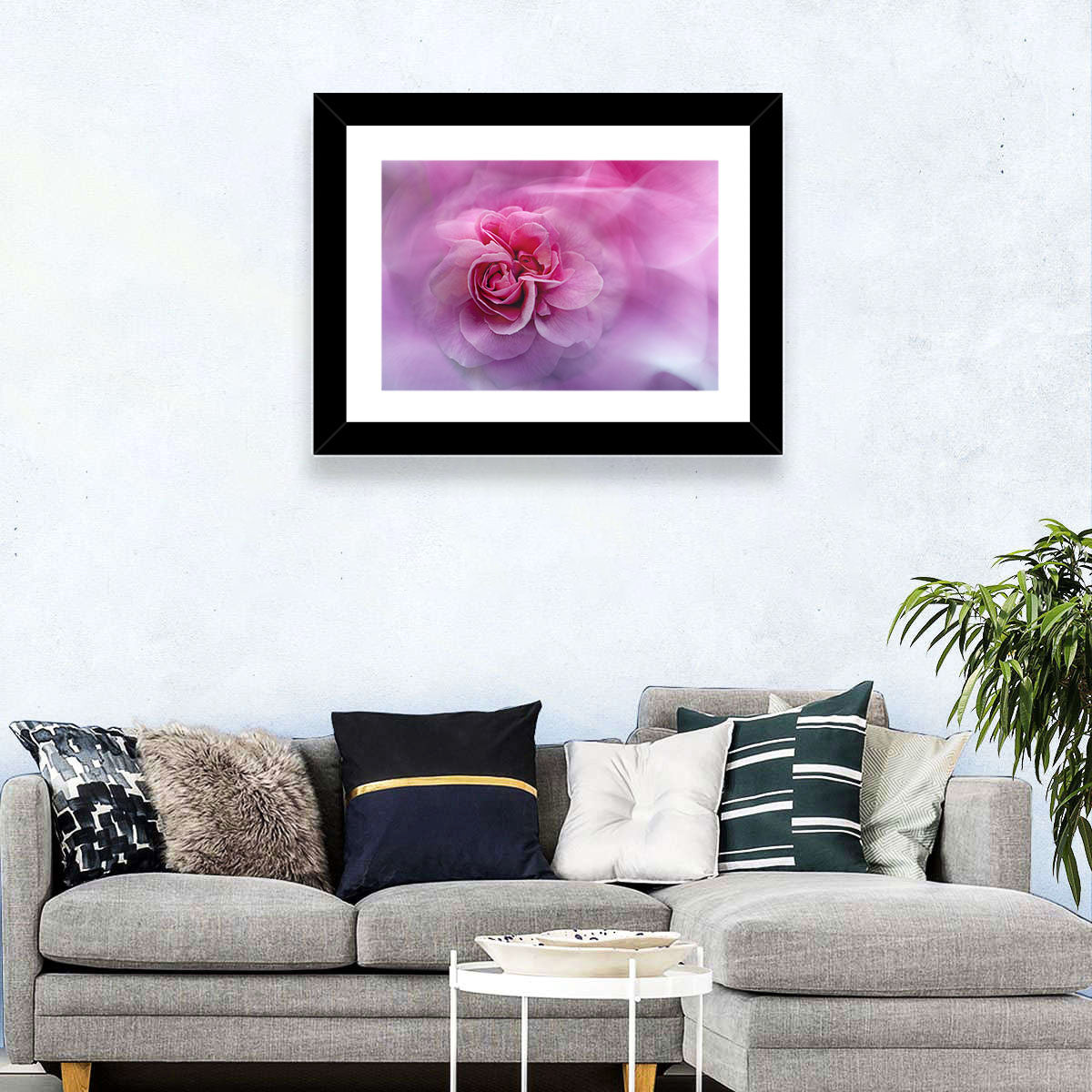 Ethereal Pink Rose Bloom Wall Art