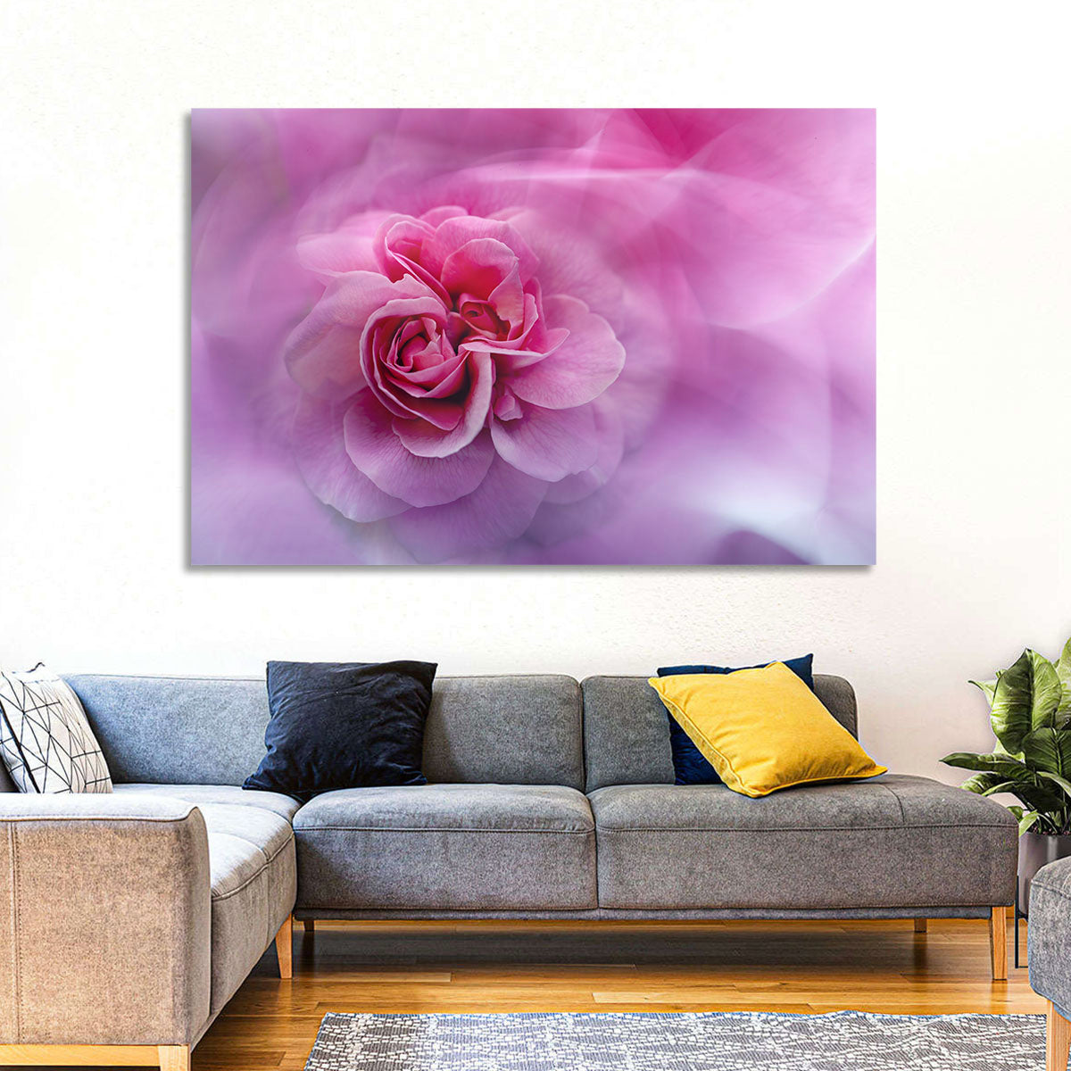 Ethereal Pink Rose Bloom Wall Art