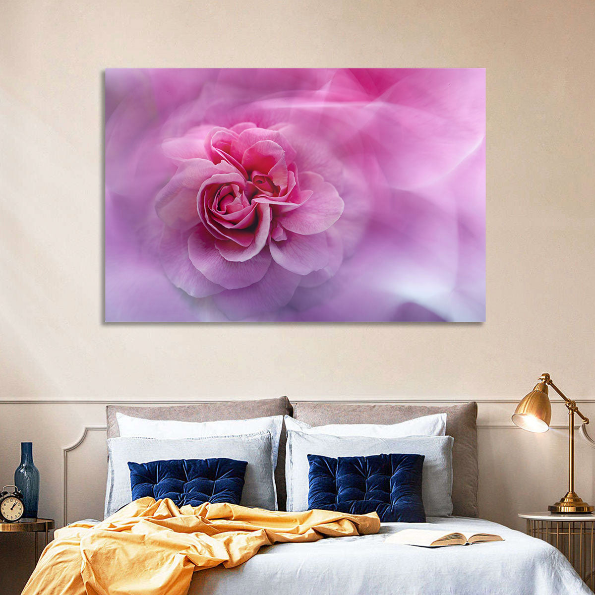 Ethereal Pink Rose Bloom Wall Art