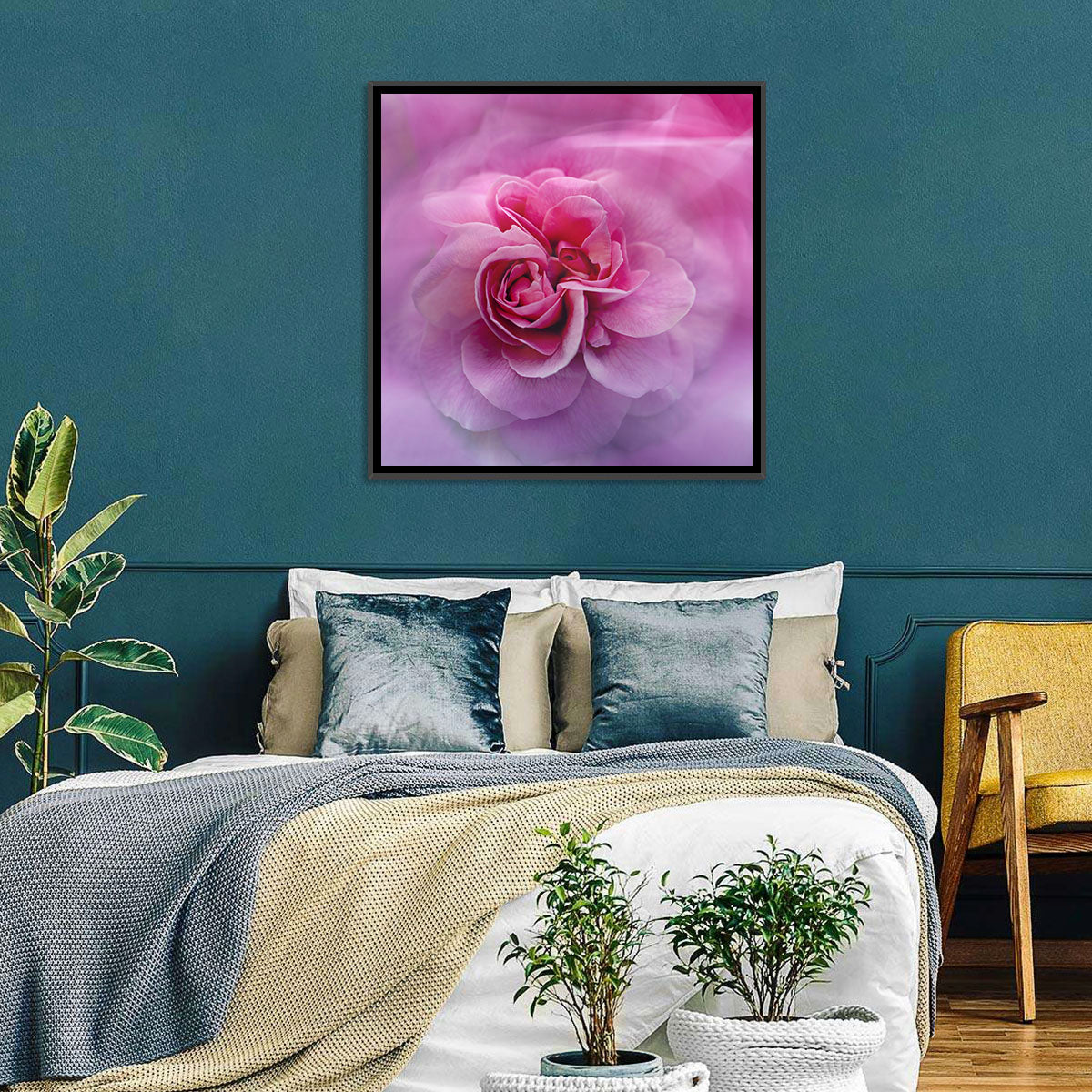 Ethereal Pink Rose Bloom Wall Art