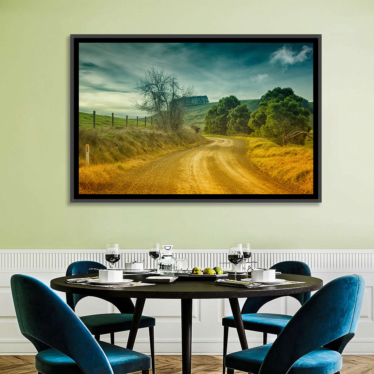 Golden Country Road Wall Art